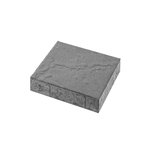 grå ibf skiferpræg flise 30x30 cm, set i perspektiv på sort baggrund.