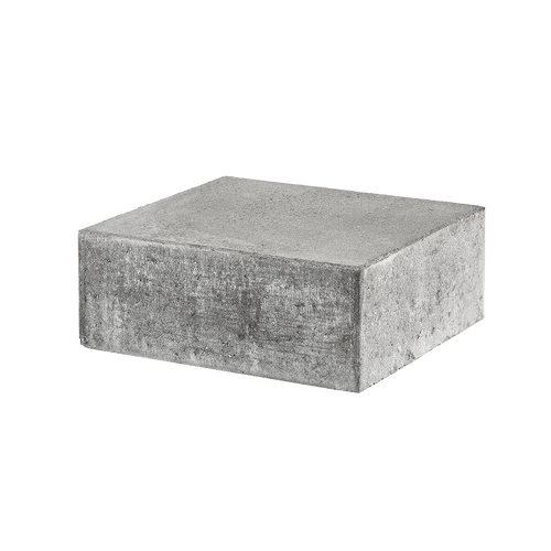 ibf trappetrin i grå beton med lige kant, set fra siden.