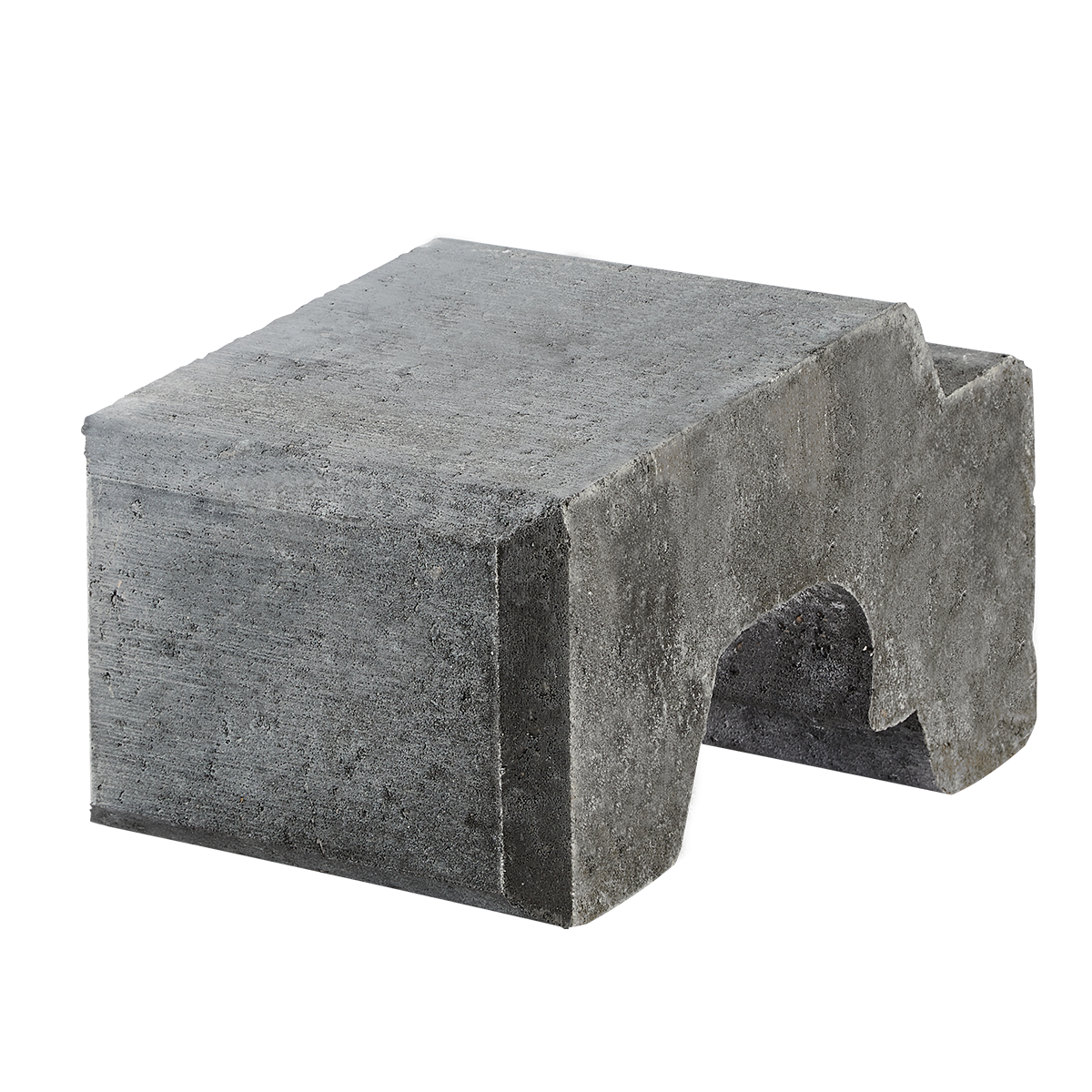 ibf danblok 25x33x17 cm i grå beton, set fra siden.