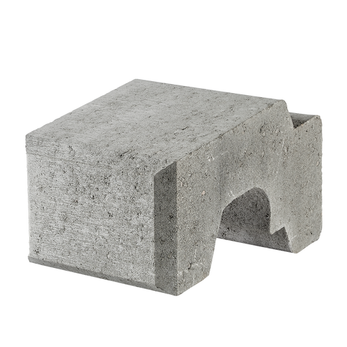 grå ibf danblok tilpasningsblok 22,5x33x17 cm, set fra siden.