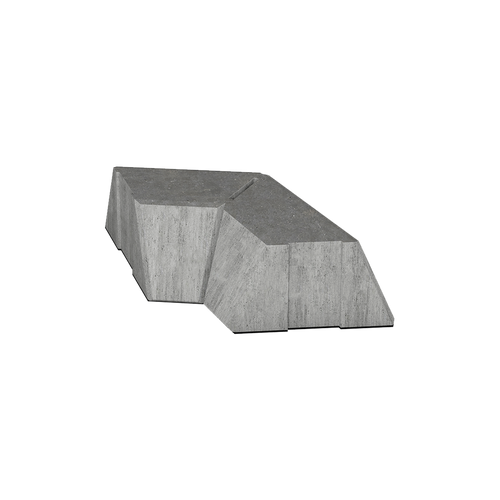 ibf euroblok hjørne type 4 i grå beton, set fra siden.