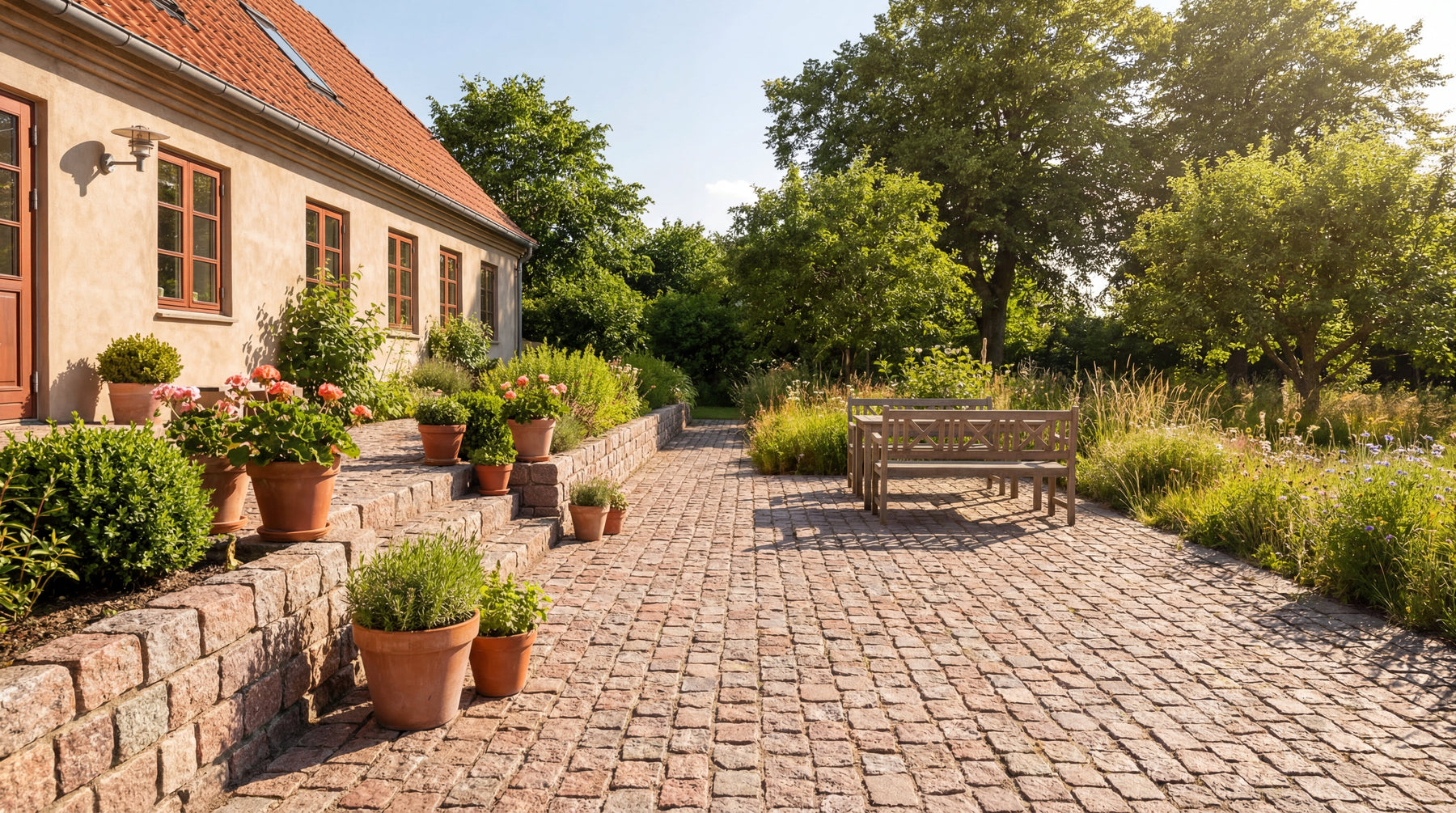 Brolægning med chaussesten mønster: få inspiration til haven