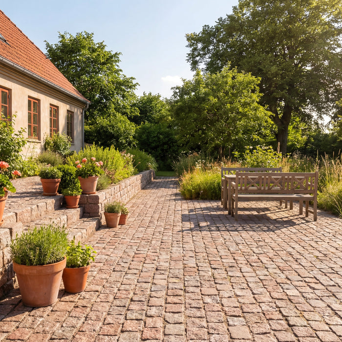 Brolægning med chaussesten mønster: få inspiration til haven