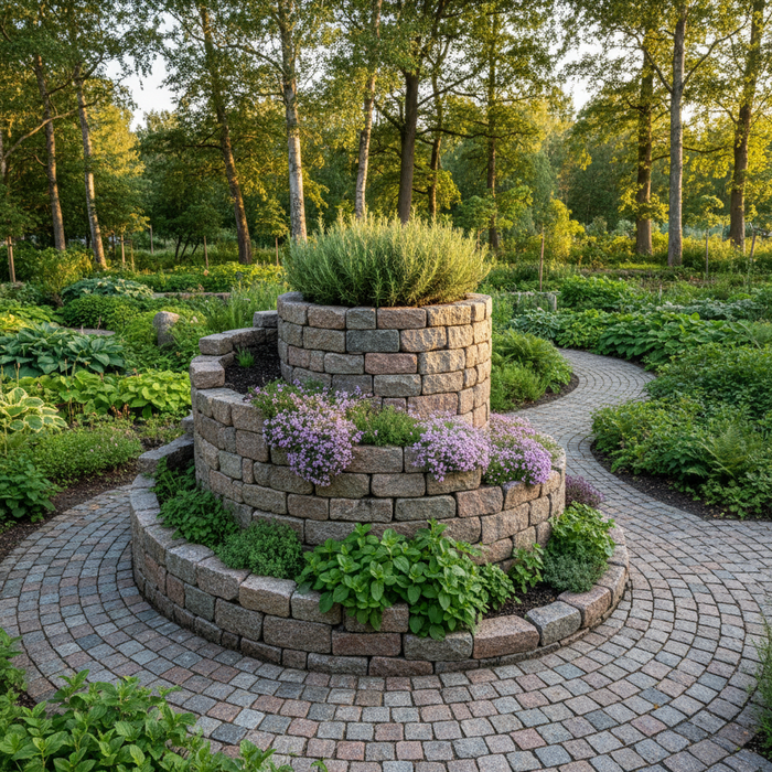 Krydderurtespiral af natursten i have. DIY-guide til at bygge din egen.