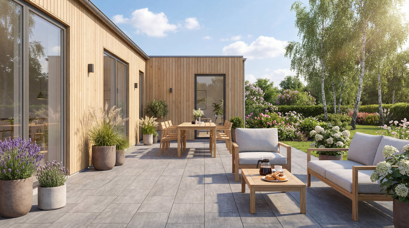 Lægning af keramiske fliser udendørs på sand