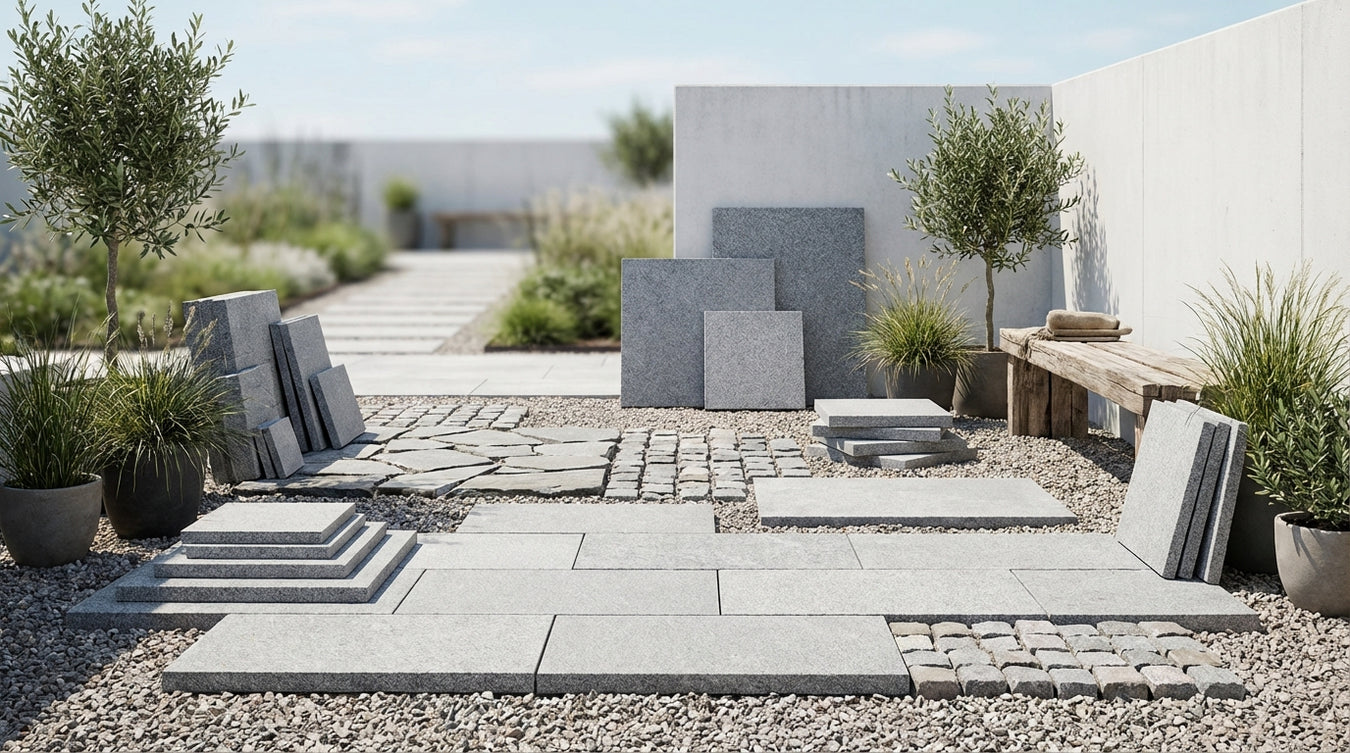 Billige granitfliser til udendørs belægning - Natursten og belægning | Drømmehave