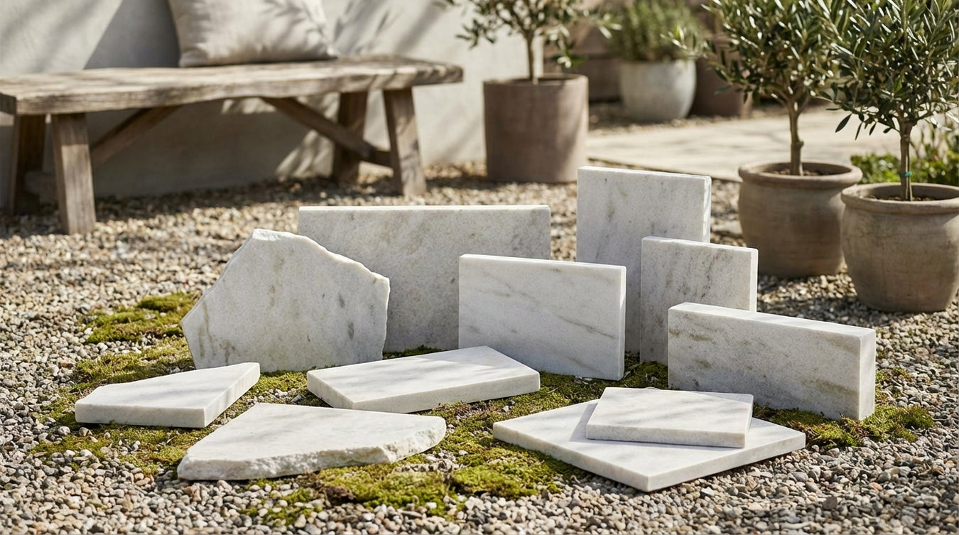 Frostsikre marmor fliser - Natursten og belægning | Drømmehave