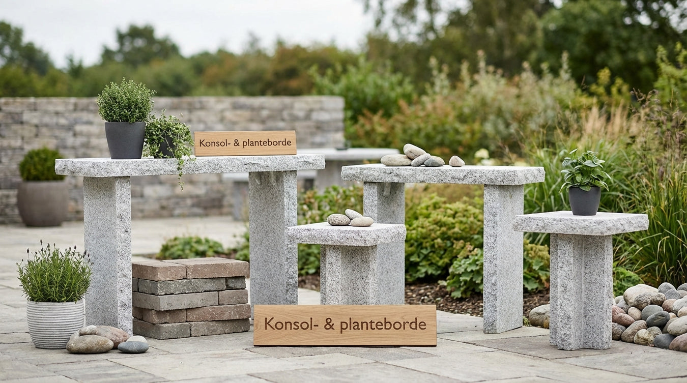 Konsol- & planteborde - Natursten og belægning | Drømmehave