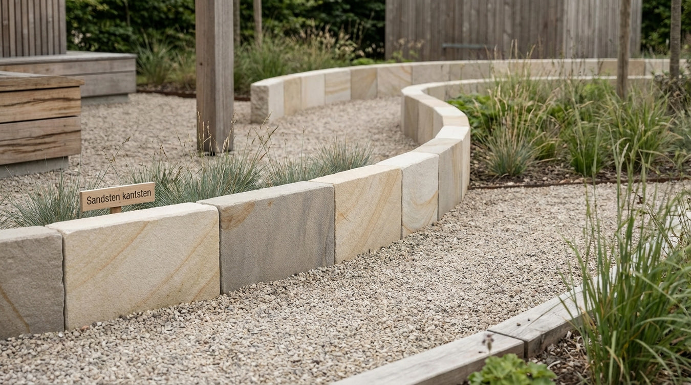 Sandsten kantsten - Natursten og belægning | Drømmehave