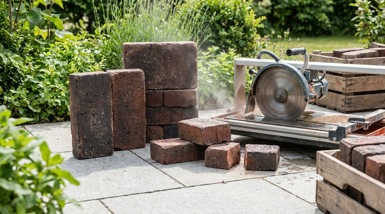 Skæring af teglklinker - Natursten og belægning | Drømmehave