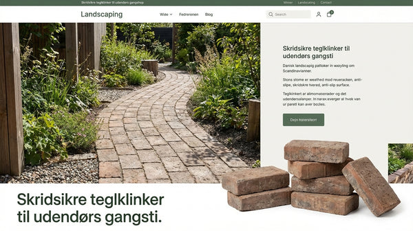 Skridsikre teglklinker til udendørs gangsti