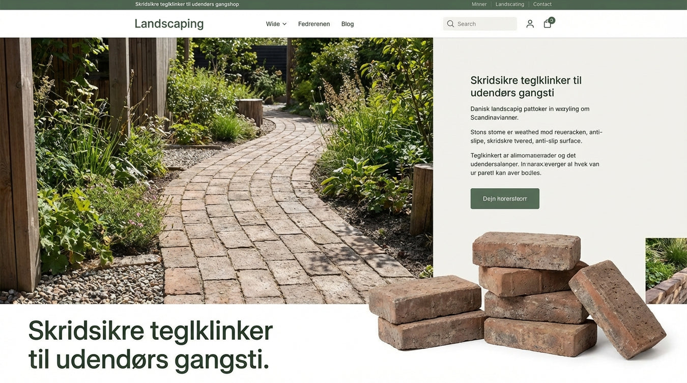 Skridsikre teglklinker til udendørs gangsti - Natursten og belægning | Drømmehave