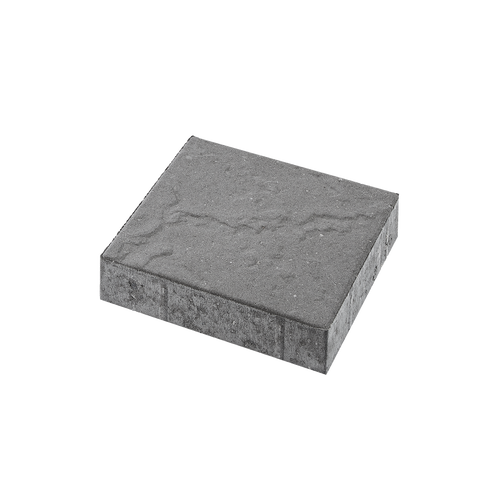 grå ibf skiferpræg flise 30x30 cm, set i perspektiv på sort baggrund.