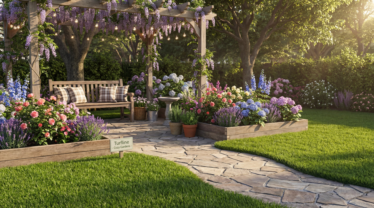 tæt grønt turfline rulle