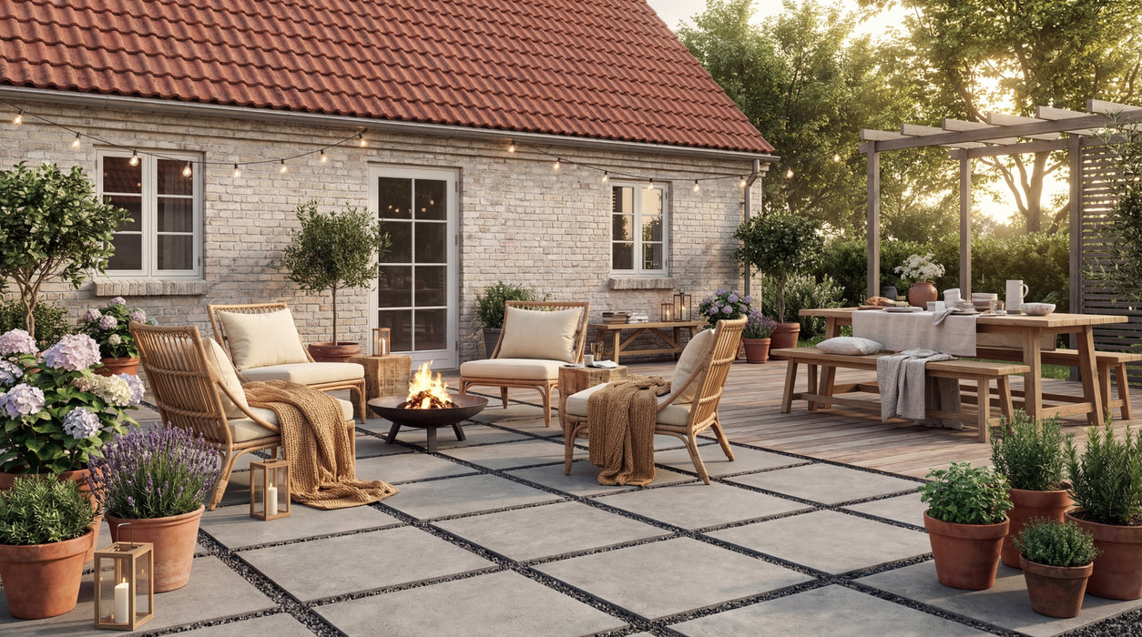 grå keramiske stage fliser 60