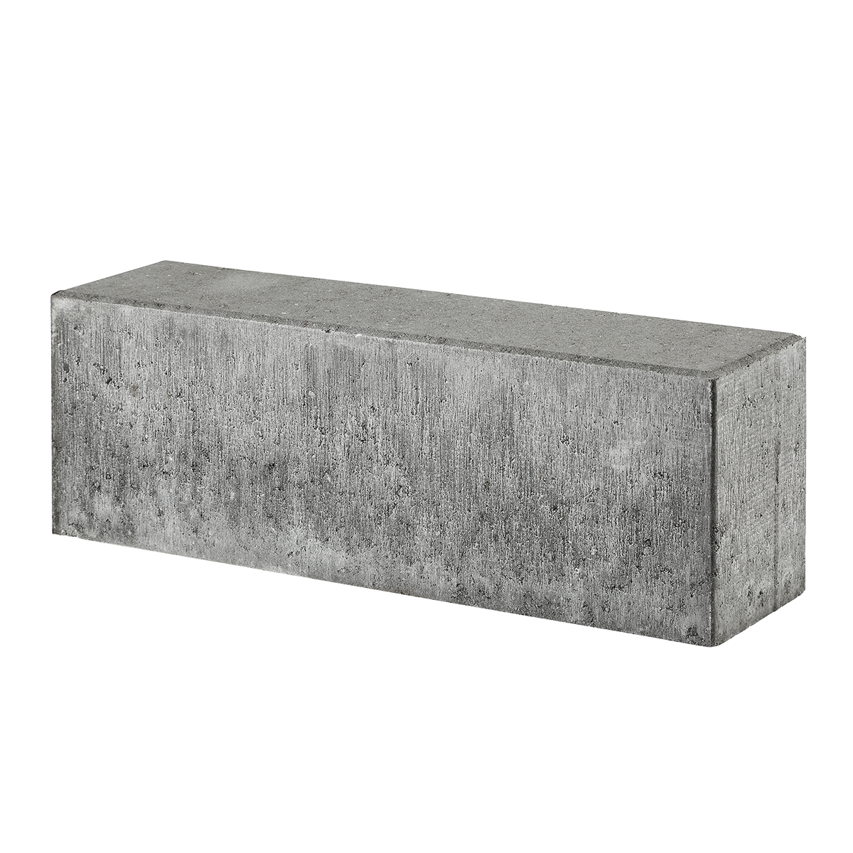 ibf albertslund kantsten, grå beton, set fra siden på sort baggrund.
