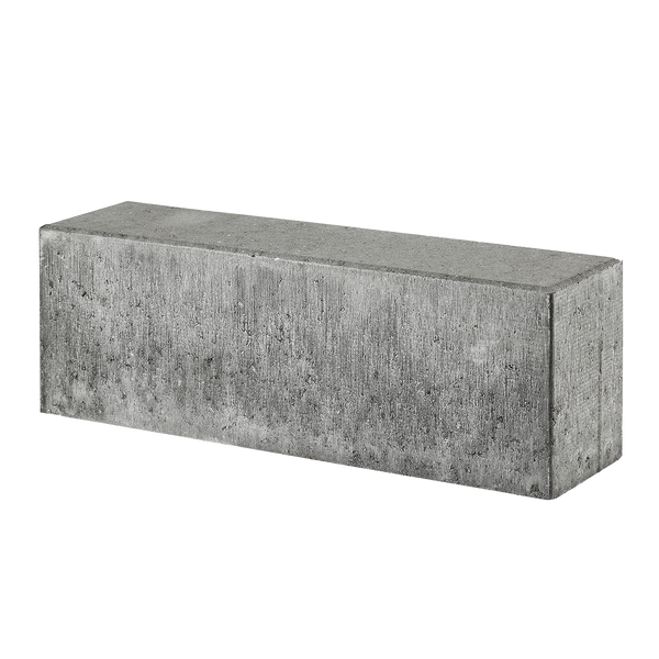 ibf albertslund kantsten, grå beton, set fra siden på sort baggrund.
