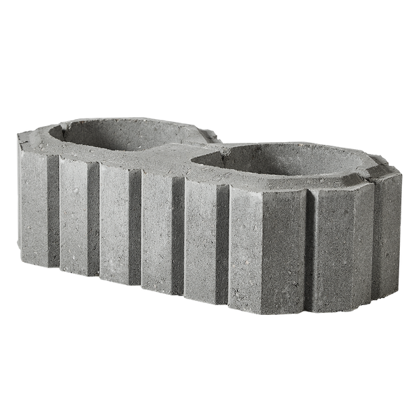 ibf plantesten type 8, grå beton med to huller til beplantning.