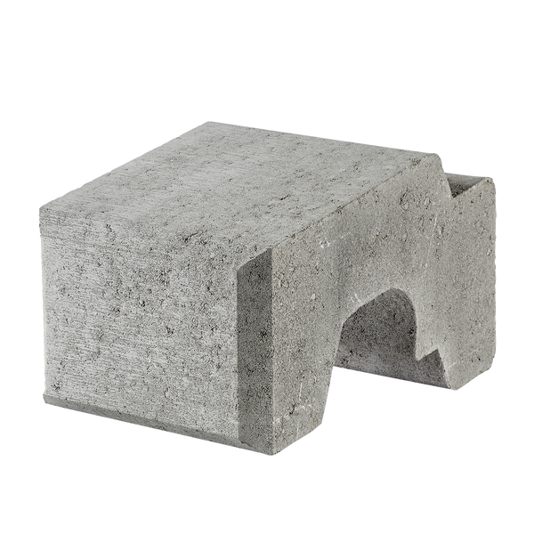 grå ibf danblok tilpasningsblok 22,5x33x17 cm, set fra siden.