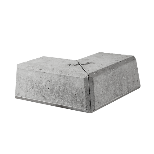 grå ibf danblok hjørneelement type 5 set fra siden mod sort baggrund