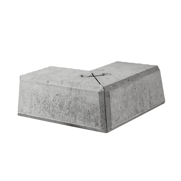 grå ibf danblok hjørneelement type 5 set fra siden mod sort baggrund