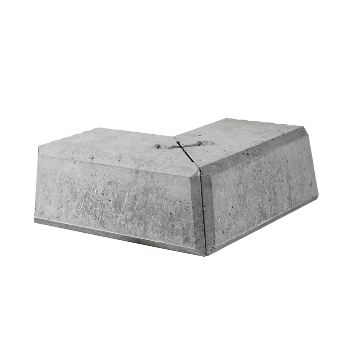 grå ibf danblok hjørneelement type 5 set fra siden mod sort baggrund