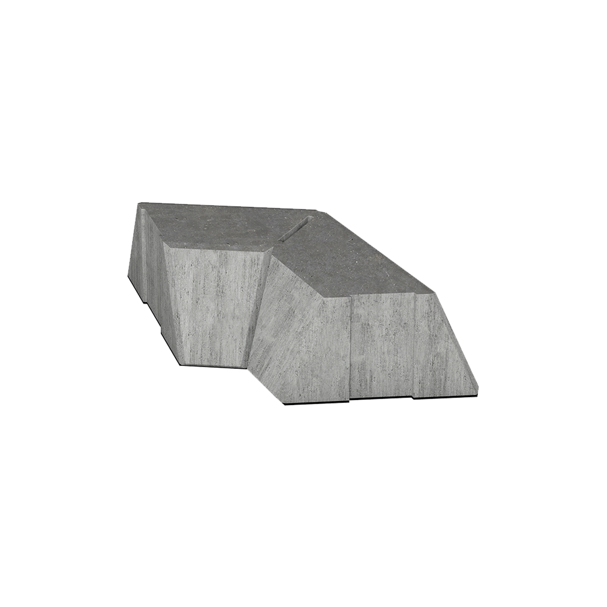 ibf euroblok hjørne type 4 i grå beton, set fra siden.