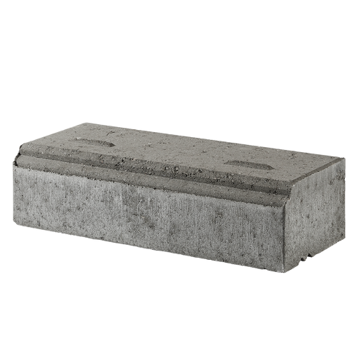 gråt IBF 2B murelement 50x20x13 cm, set fra siden.