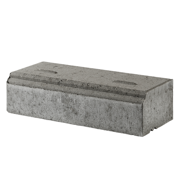 gråt IBF 2B murelement 50x20x13 cm, set fra siden.