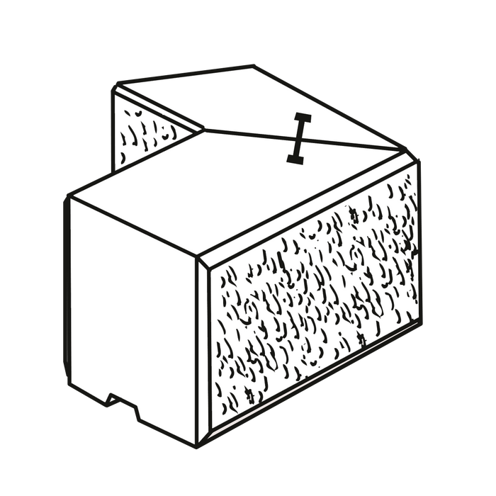 ibf easyblok hjørne type 2, 3d illustration på sort baggrund