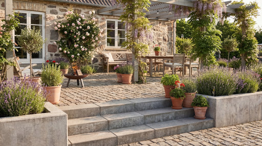 grå ibf trappetrin med lige kant i