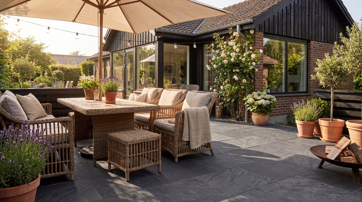 sorte keramiske udendørsfl