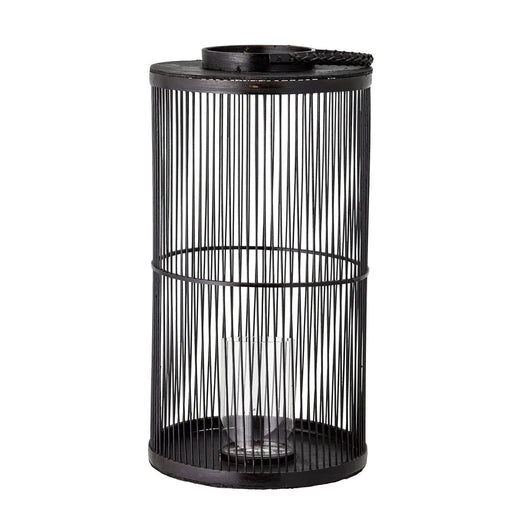 Effie Lanterne m/Glas Sort Bambus