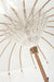 Parasol med fod store frynser i hvid H254 cm