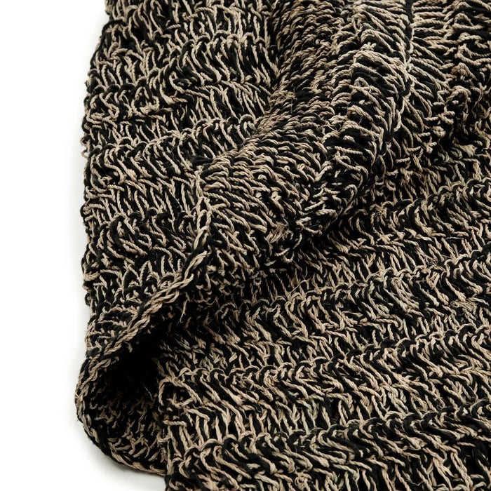Rundt tæppe i sort søgræs - 100 cm