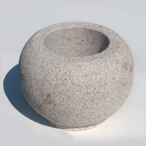 Stor plantekrukke/kumme i grå granit Ø45 cm