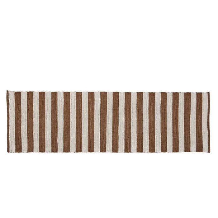 Strivie tæppe løber stribet brun 240x70 cm