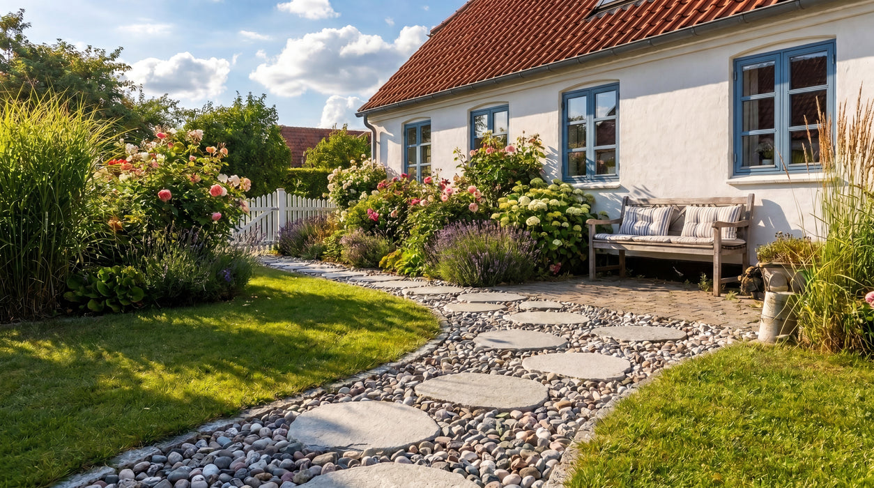 Oval trædesten, Grå antique - Klasse a