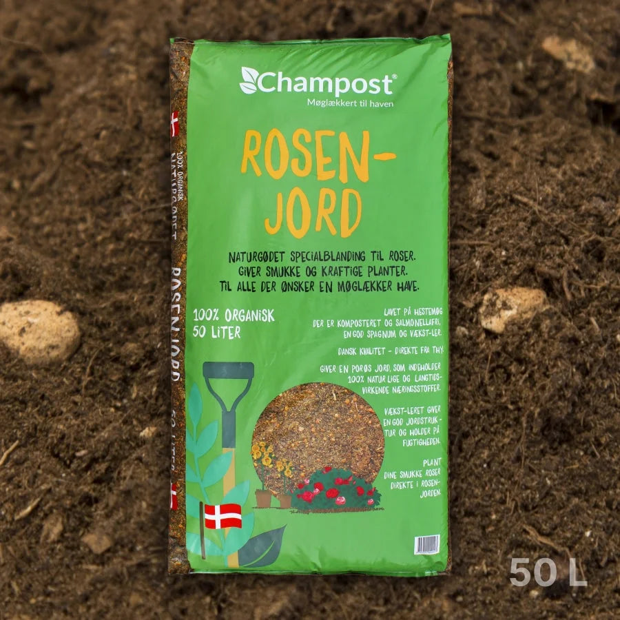 Champost rosenjord 50 liter - Naturlig gødning til dine roser – Drømmehave